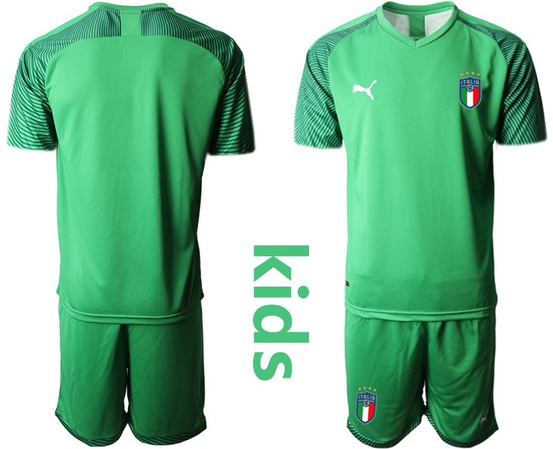 Youth 2021 European Cup Italy green goalkeeper Soccer Jersey